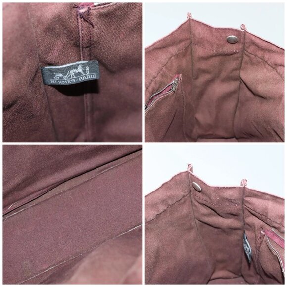 HERMES Fourre Tout MM Hand Bag Canvas Brown Auth 135190 - Picture 15 of 16